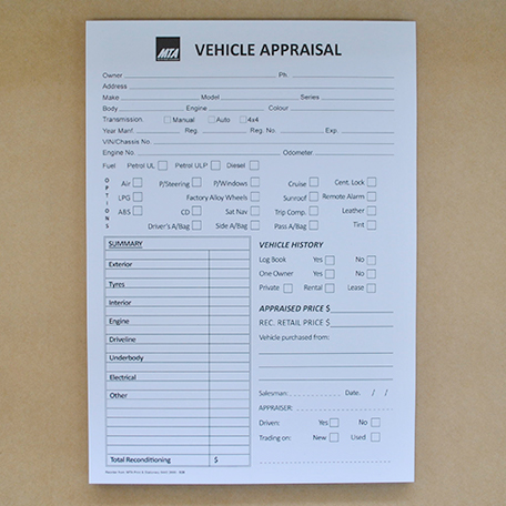 S28 - Used Vehicle Appraisal Pad